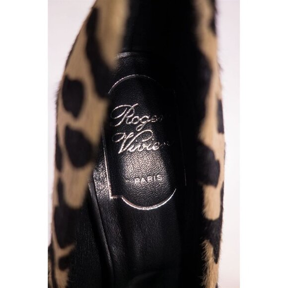ROGER VIVIER New 37 7 Leopard Print Calf Hair Pump - Picture 7 of 7